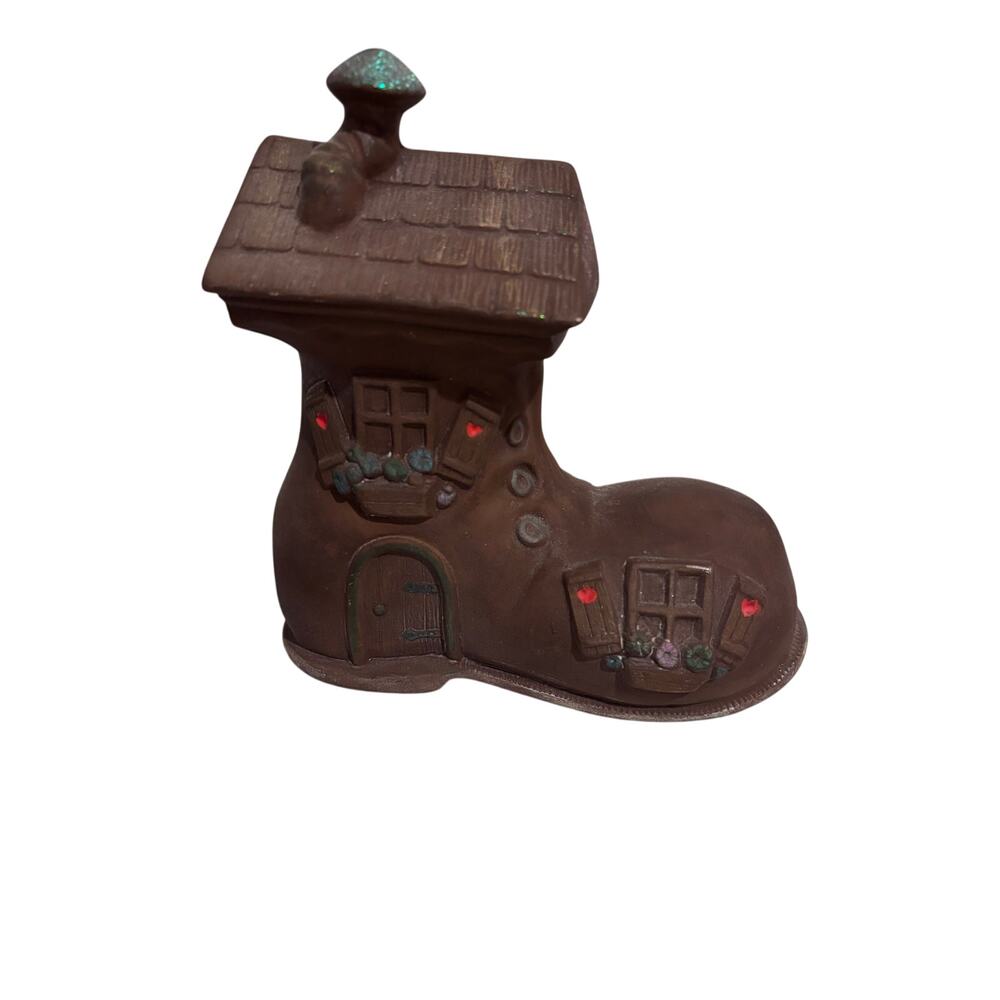 Vintage Old Woman Who Lived in a Shoe Ceramic Coin Bank